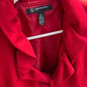 INC RED RUFFLED BLAZER JACKET SMALL (P/P)